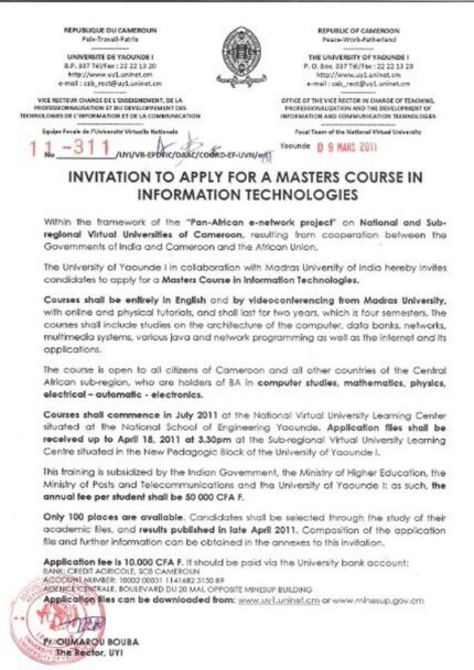 Buy Degree from Université de Yaoundé I