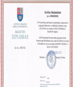 Buy college degree from The Lietuvos sveikatos mokslu universitetas