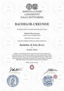 Buy Bachelor Certificate | Martin Luther University Halle
