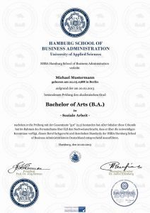 Buy Bachelor Certificate | HSBA Hamburg School of Business Administration (HSBA) |