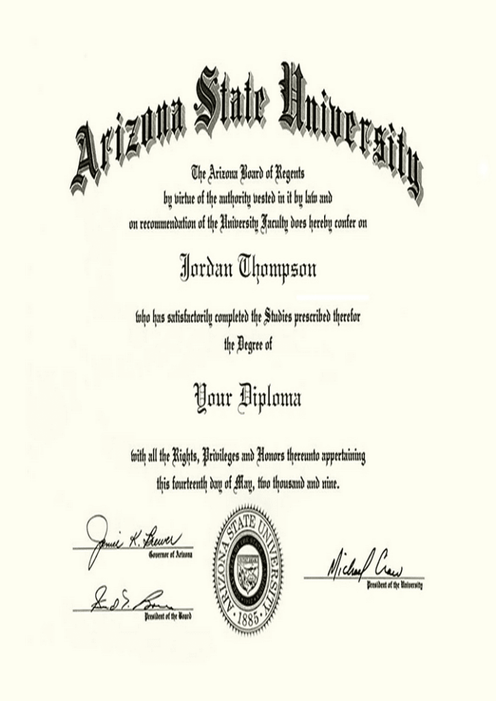 Buy college degree from The Arizona State University