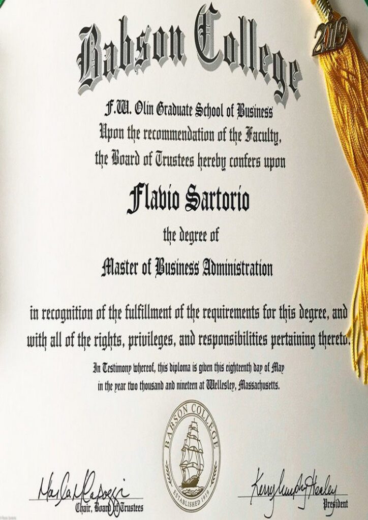 Buy college degree from The Babson College