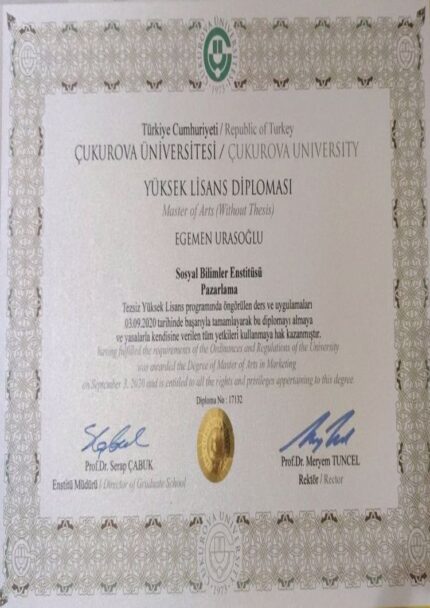 Buy college degree from the Çukurova Üniversitesi
