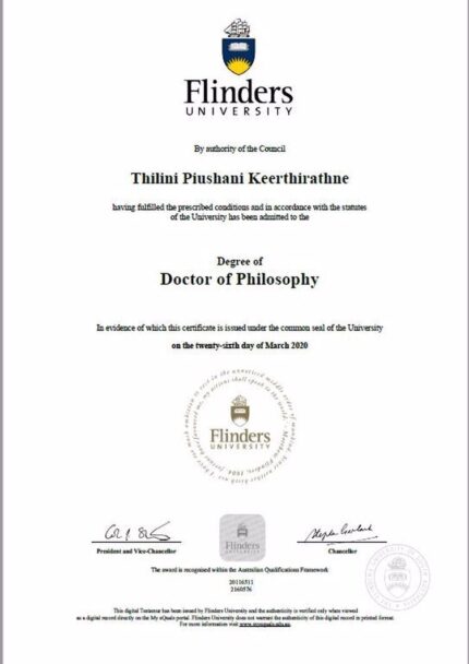 Buy college degree from the Flinders University