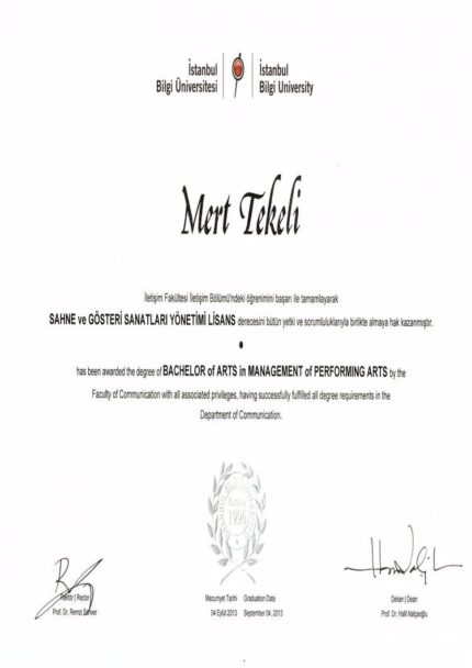 Buy college degree from the  Istanbul Bilgi Üniversitesi