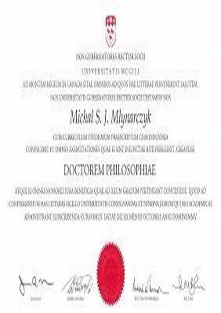 Buy college degree from the McGill University