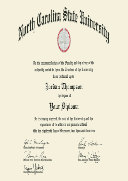 Buy college degree from The North Carolina State University