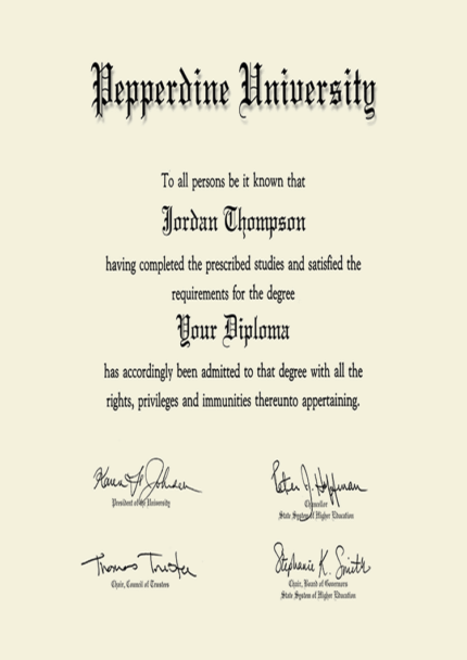 Buy college degree from The Pepperdine University