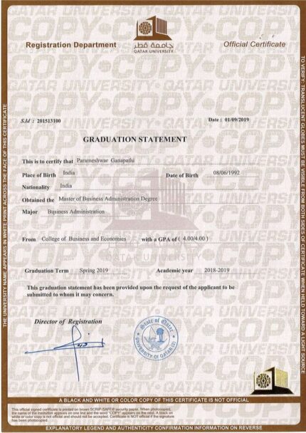 Buy college degree from the Qatar University