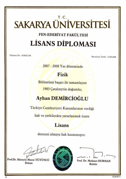 Buy college degree from the Sakarya Üniversitesi