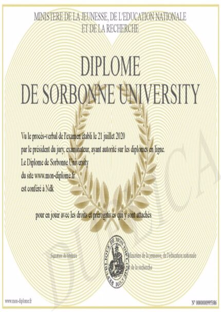 Buy college degree from The Sorbonne Université