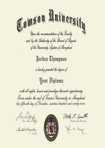 Buy college degree from The Towson University