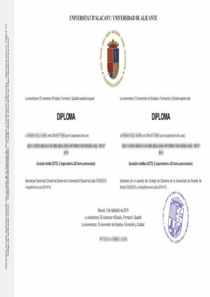 Buy college degree from the Universidad de Alicante