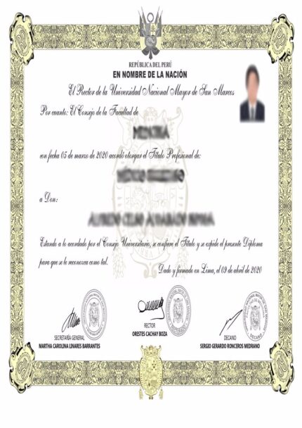 Buy college degree from the Universidad Nacional Mayor de San Marcos