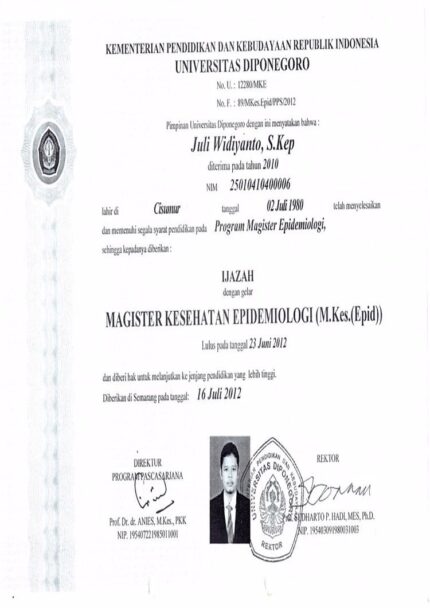 Buy college degree from the Universitas Diponegoro