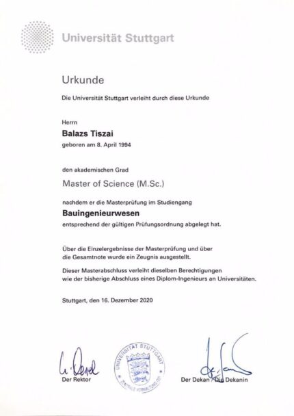 Buy college degree from the Universität Stuttgart