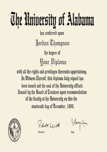 Buy college degree from The University of Alabama