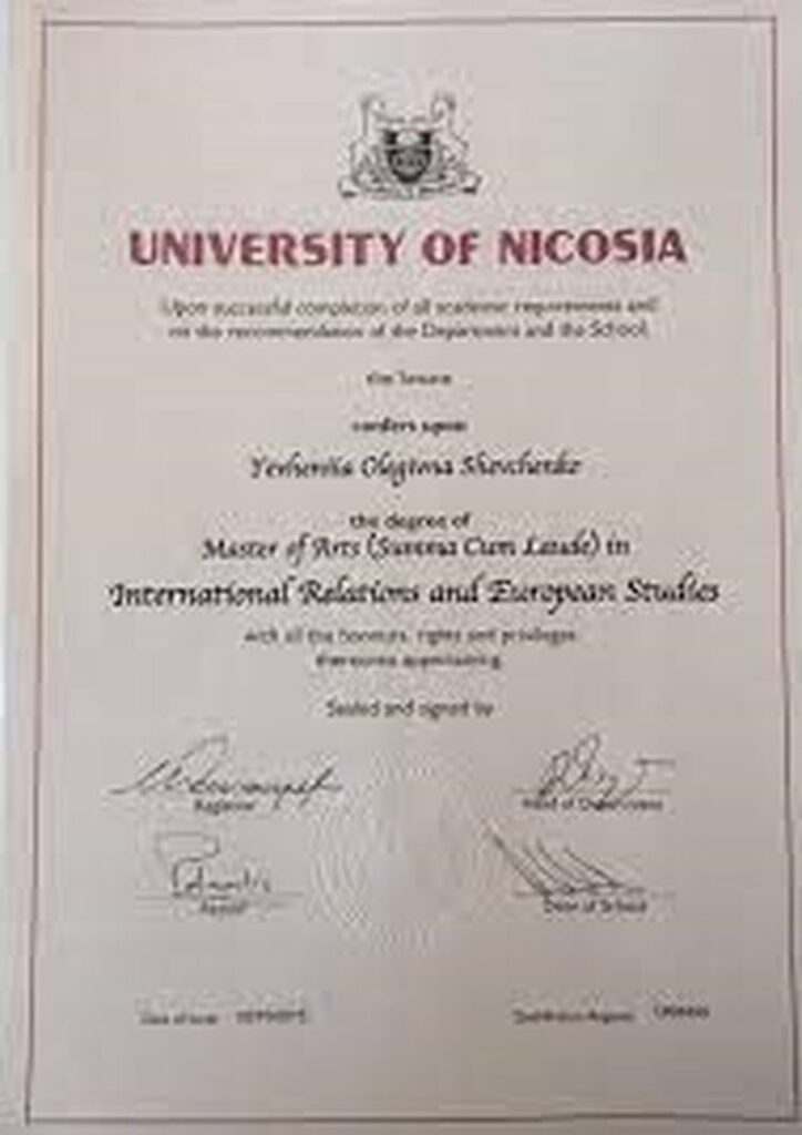 Buy college degree from The University of Cyprus