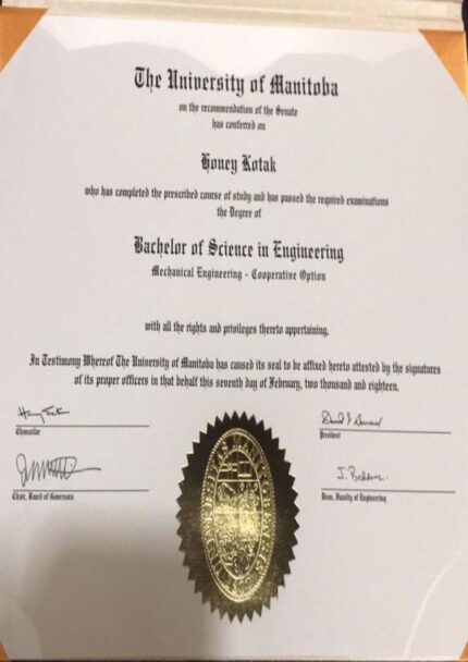 Buy college degree from The University of Manitoba