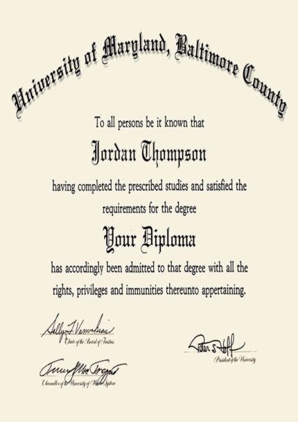 Buy college degree from The University of Maryland, Baltimore County