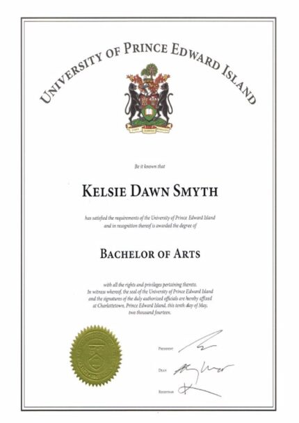 Buy college degree from The University of Prince Edward Island
