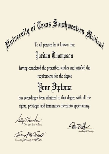 Buy college degree from The  University of Texas Southwestern Medical Center