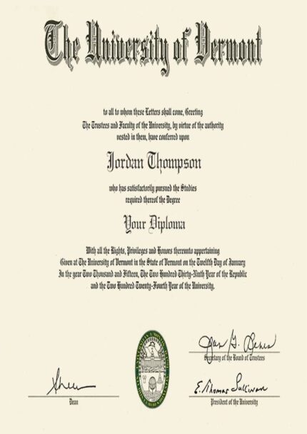 Buy college degree from The University of Vermont