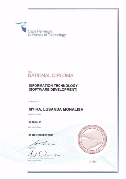 Buy college degree from The Cape Peninsula University of Technology