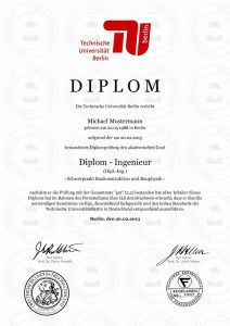 Buy diploma | TU Technical University Berlin
