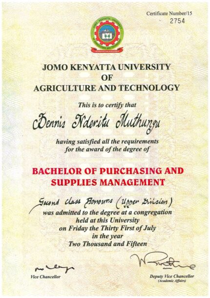 Buy college degree from The Jomo Kenyatta University of Agriculture and Technology