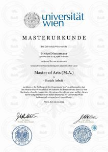 buy masters degree  University of Vienna