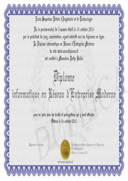 Buy Degree from the École Supérieure Privée d'Ingénierie et de Technologie