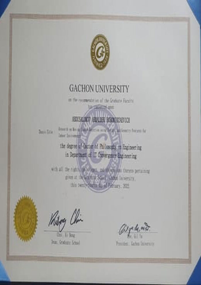 Buy Transcript Certificate from the Gachon University